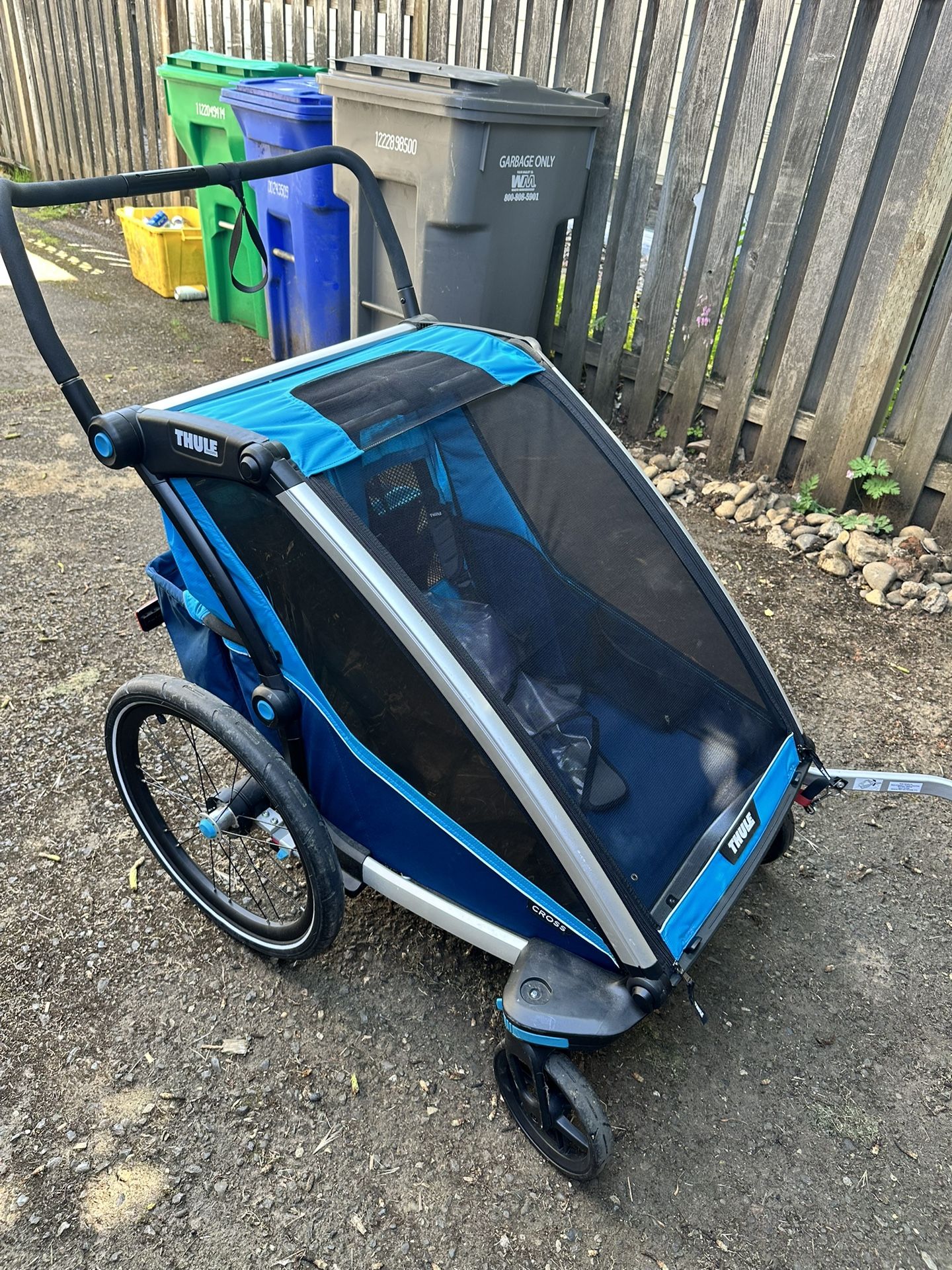 Thule Chariot Cross Double Child Bike Trailer Seat Stroller With Ski Attachment