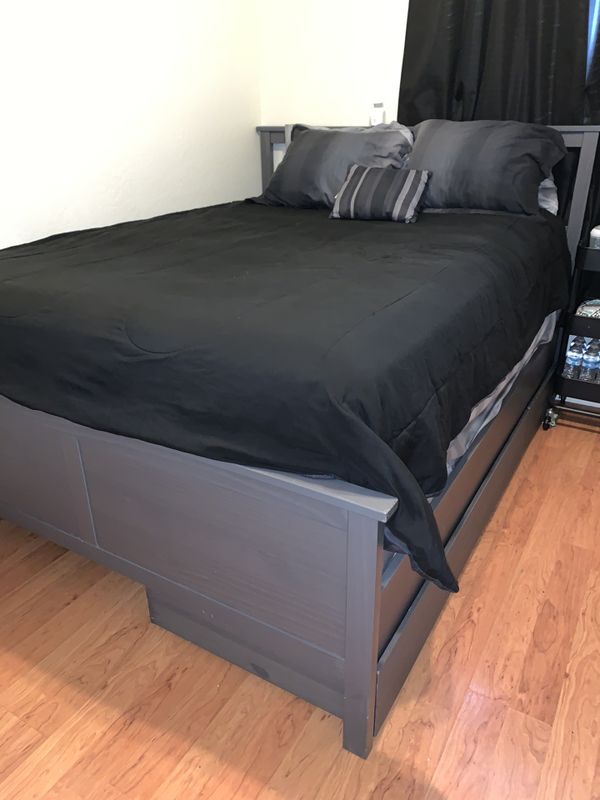 QUEEN SIZE IKEA HEMNES BED FRAME WITH TWO DRAWERS for Sale ...