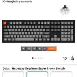 Keychron K10 Max Wireless Custom Mechanical Keyboard, 100% Layout QMK 2.4 GHz Bluetooth White Backlit with Hot-swappable Keychron Super Brown Switch C