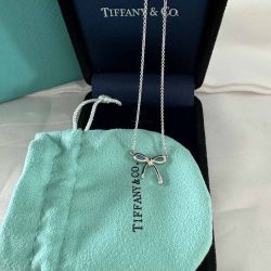 Tiffany & Co. Bow Pendant Sterling Silver Necklace 