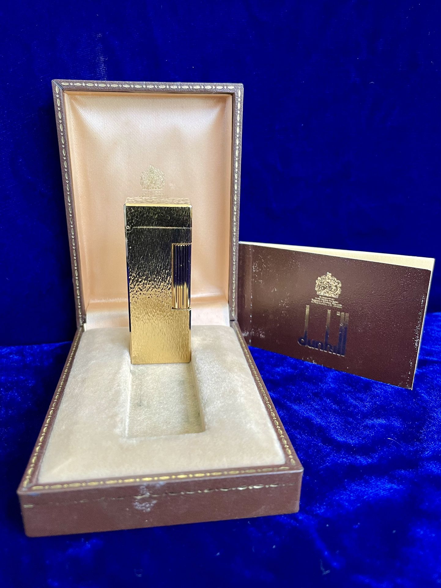 Rare Vintage Gold Bark Dunhill Lighter Super Mint Condition Works 1 Year Warranty