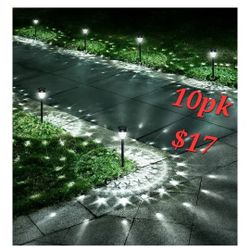 Super Bright Solar Lights Outdoor Waterproof-10 Pack, Dusk to Dawn Up to 12 Hrs Solar Powered Outdoor Pathway Garden Lights Auto On/Off, LED Landscape