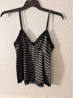 Black & Gray Striped Y2K Tank Top