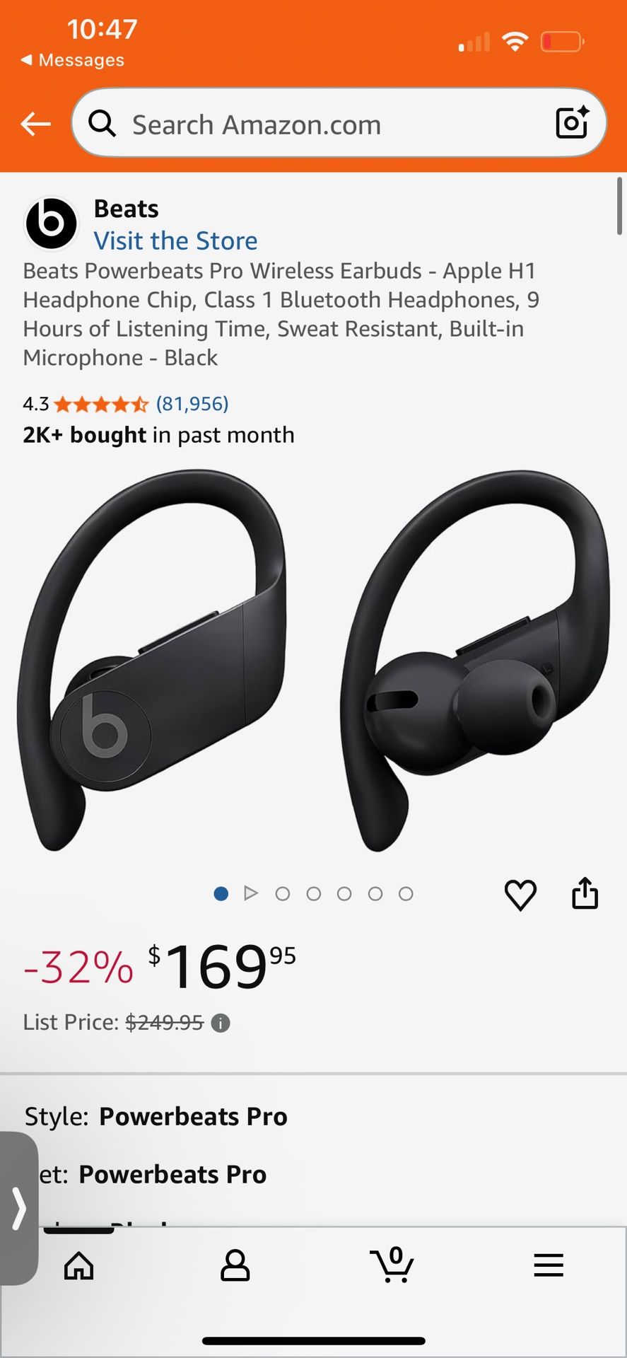 Beats Powerbeats Pro Wireless Earbuds - Apple H1 Headphone Chip, Class 1 Bluetooth Headphones, 9 Hours of Listening Time, Sweat Resistant, Built-in Mi