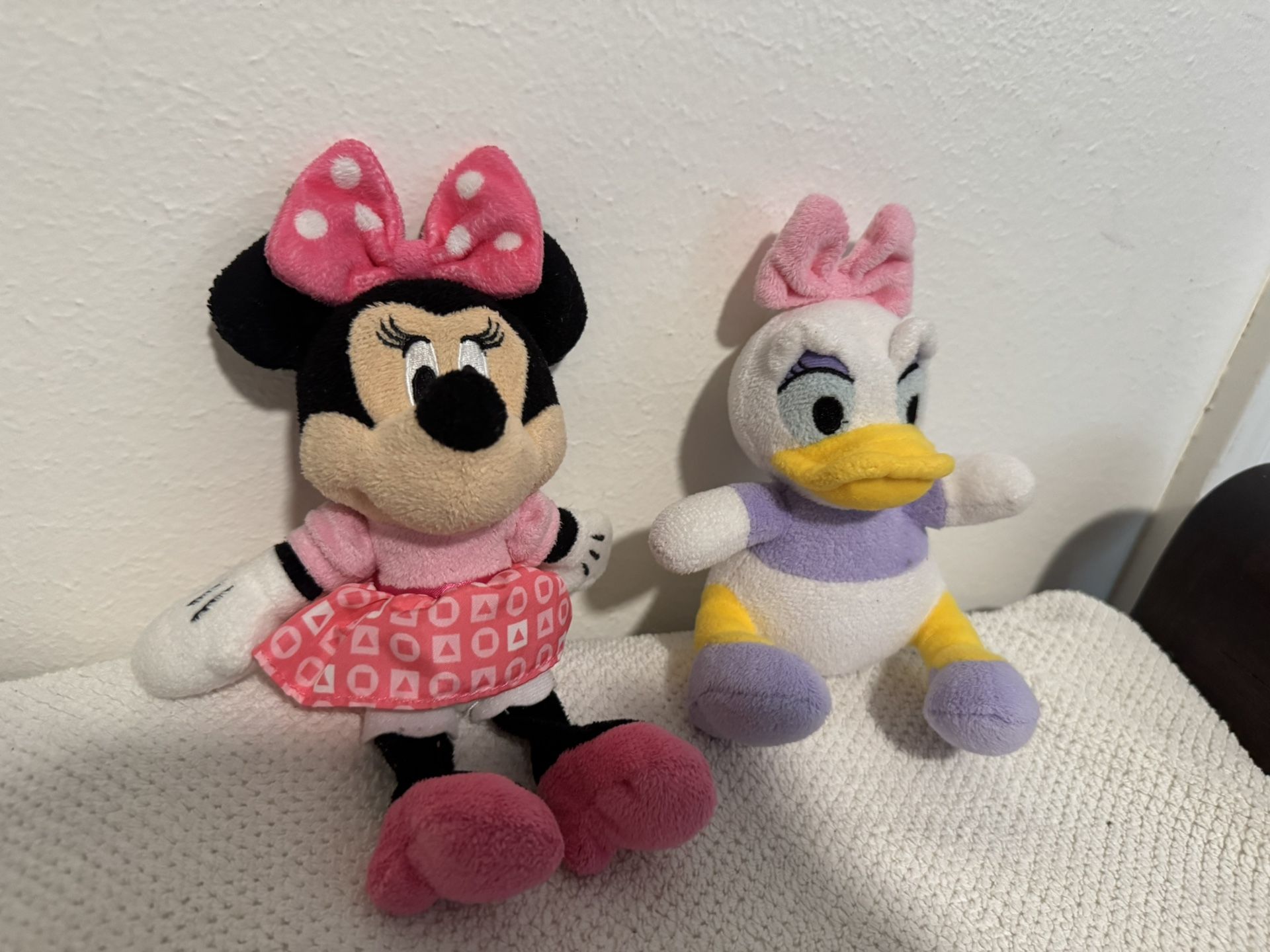 Disney Minnie Mouse & Daisy Duck Baby Plush Rattle Toys 7” Disney Baby