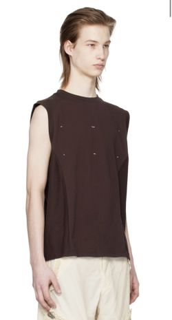 HELIOT EMIL Burgundy Ecdysis Tank Top size S 