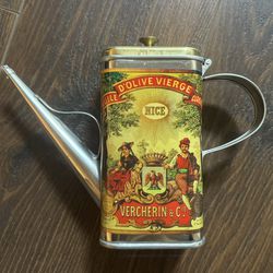 Vintage Huile D’Olive Vierge Oil Tin with Spout