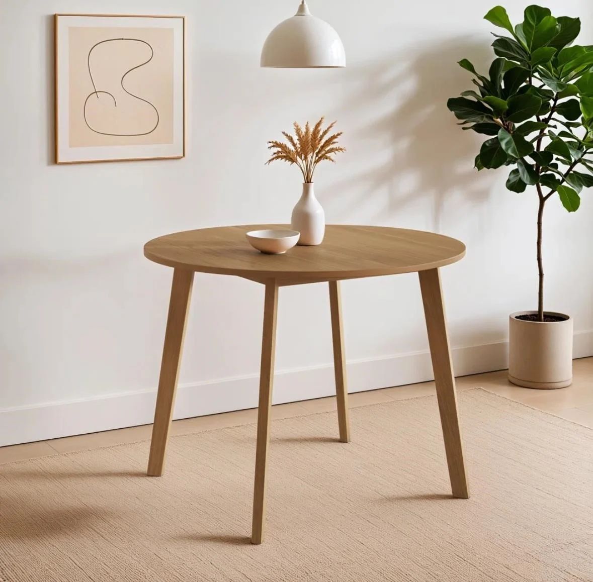New Round Solid Wood Base Dining Table