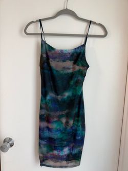 Blue Green Mesh Dress