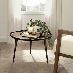 Kate And Laurel Scalloped Coffee Table 