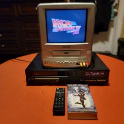 Samsui CRT Portable 9" TV/DVD/Gaming With Remote And 12V DC Car Port With VHS Player