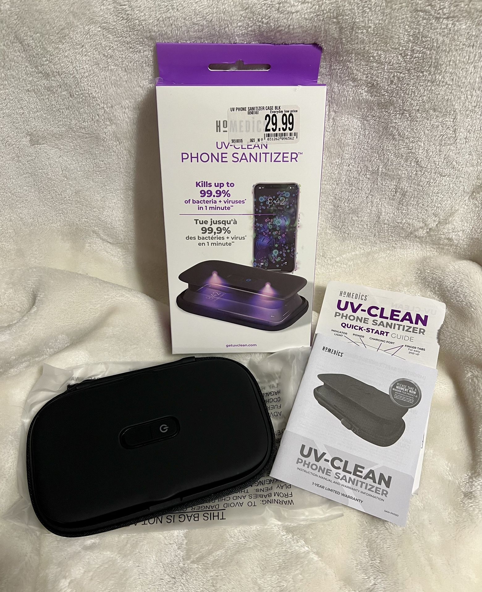 NEW Homedics UV Clean Cell Phone Sanitizer