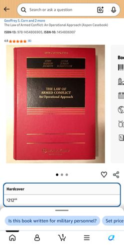 THE LAW OF ARMED CONFLICT HARDCOVER BOOK
