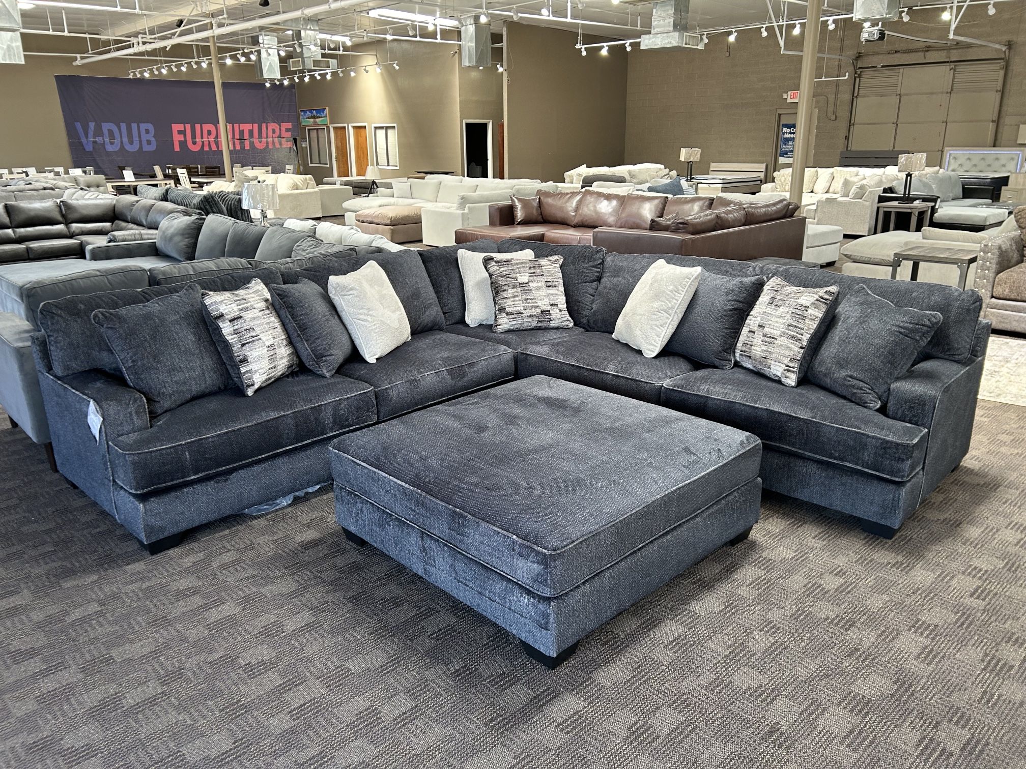 Black Charcoal New Sectional Couch