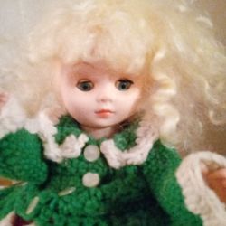 Christmas Doll/14 Inches Tall/Dress Is Approximately 20 Inches In Diameter