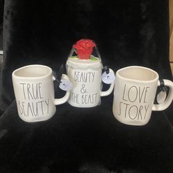 Rae Dunn Beauty & The Beast Mugs