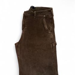 Brown Hollister corduroy carpenter pants.