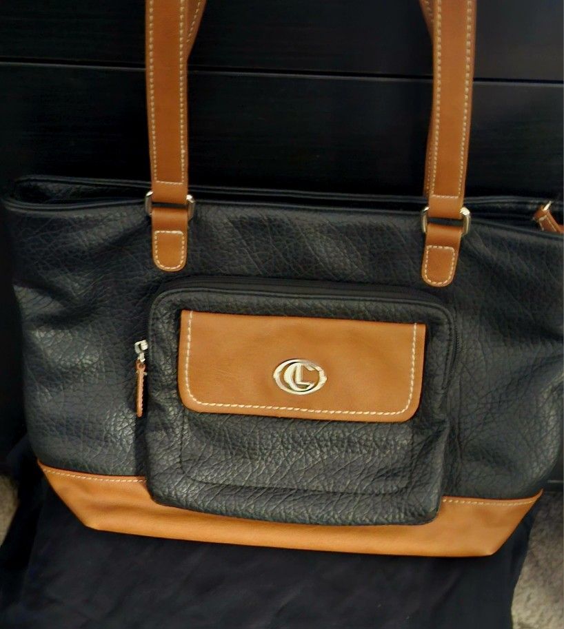 Carryland Two-Tone Faux Leather Tote Bag