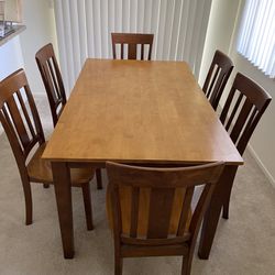 Wood Dining Table & Chairs