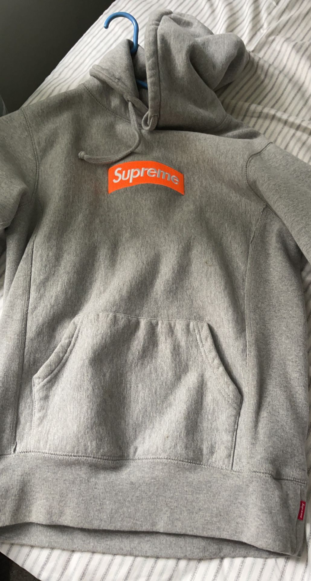 Orange Supreme  Box Logo Sweatshirt Size Small