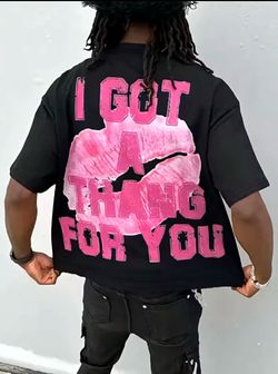 Black and pink graphic tee