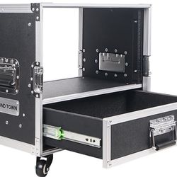 STRC-62DR | 6U Rack Case with 2U Rack Drawer, Casters, for 19" Amps, Mixers, Microphone Receivers  The Sound Town STRC-62DR is a 6U flight case that f
