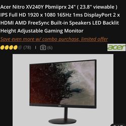 24” Acer Nitro Monitor 