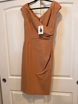Camel Wrap Sheath Dress