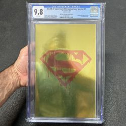 DC Comics Death Of Superman 30th Anniversary Gold Foil BTC Edition CGC 9.8 37/300