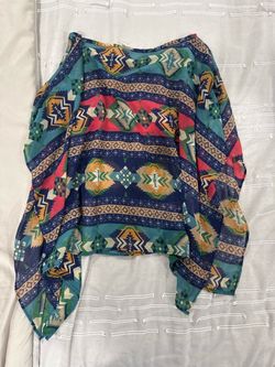 Sheer Aztec Print Boho Top