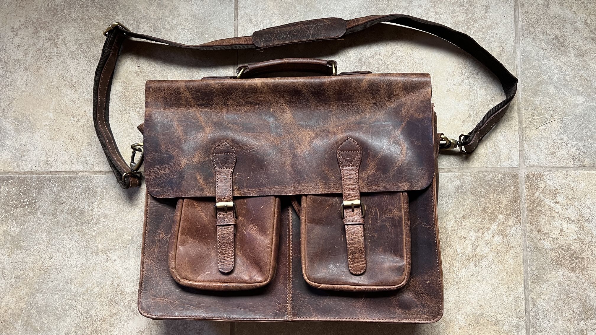 Leather Laptop Messenger Bag
