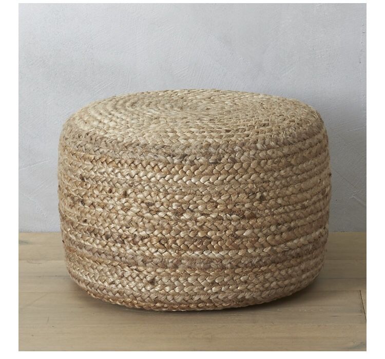 CB2 Braided Jute Pouf Ottoman Table Chair