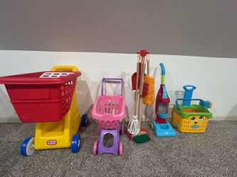 Shopping cart -cleaning toy bundle
