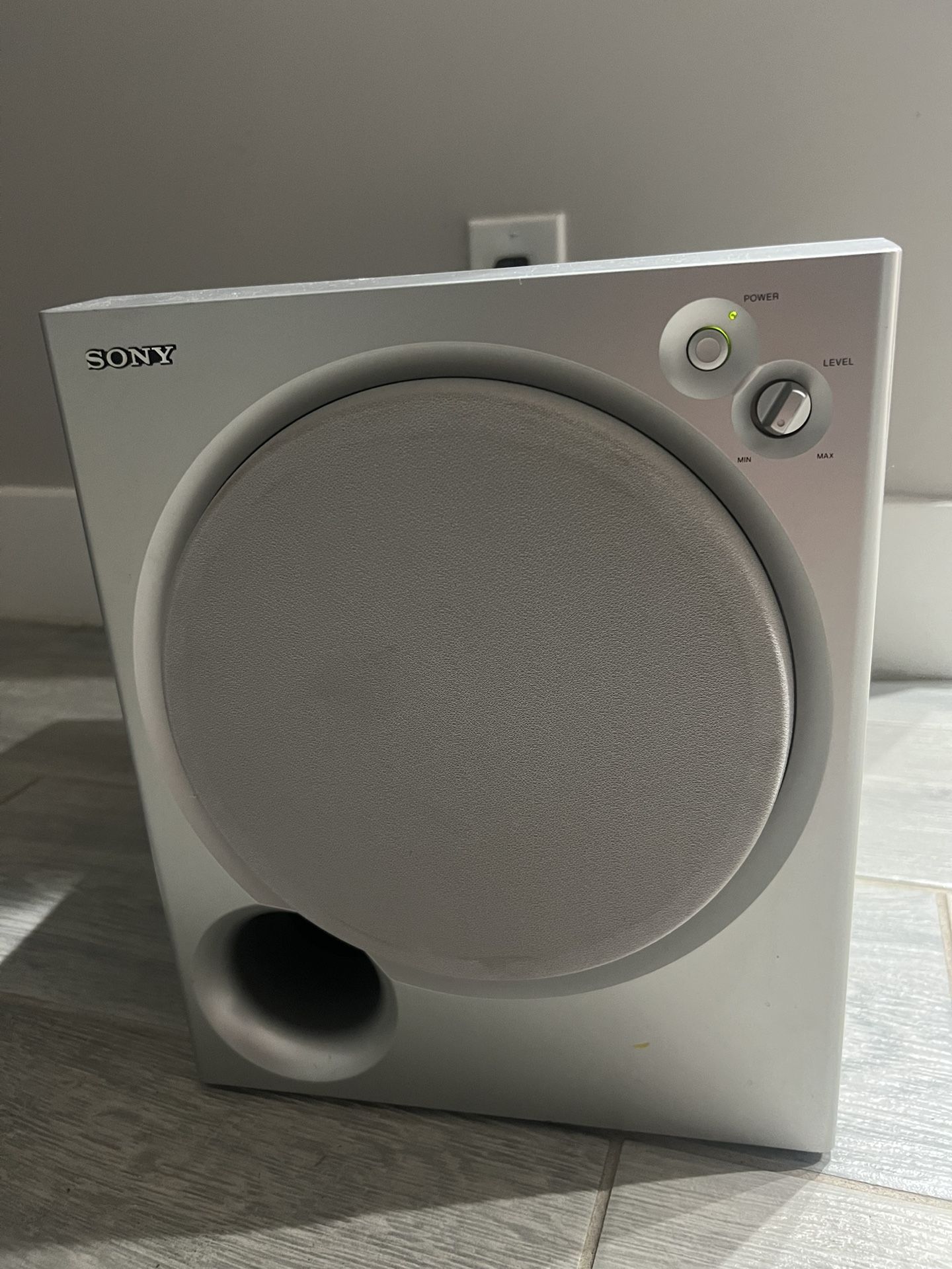 Sony SA-WMSP76 Home Theater Surround Sound Active Subwoofer Only Silver Tested