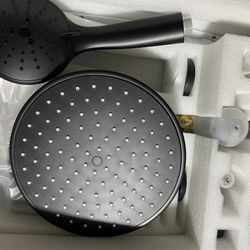 Round High Pressure Shower Faucet in Black