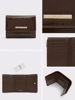 Aldo Brown Patent Trifold Wallet