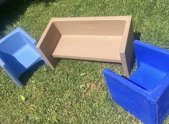 Indoor/Outdoor Table and Cube Chair Play Set, 3-Piece
