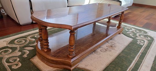 Solid Wood Two-Tier Coffee Table