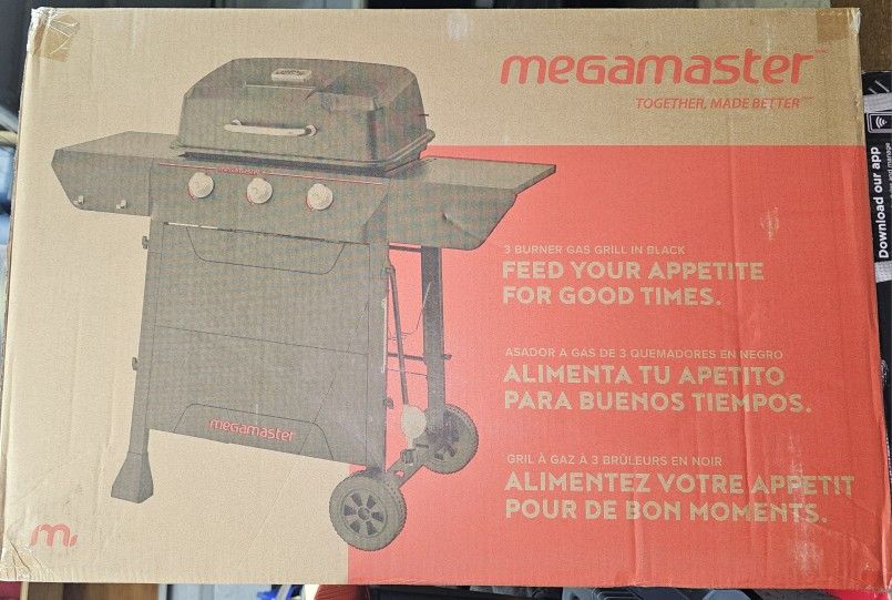 Megamaster
3-Burner Propane Gas Grill in Black