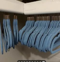 Blue Velvet Hangers Set