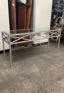 Console Table Mirror Top Iron Frame 62" Length