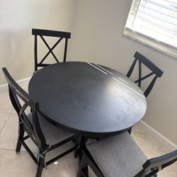 Wood table with 4 chairs