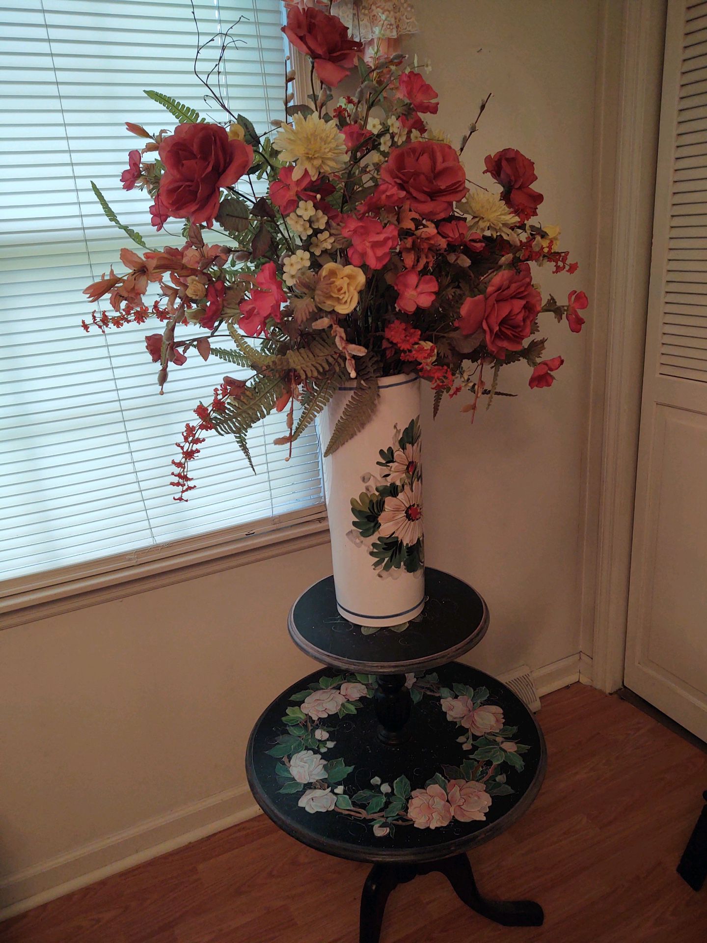 Antique Table with flower arrangement