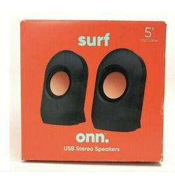 ONN. Surf USB Stereo Speakers With Volume/Bass Controls 100009049 5' USB Cable