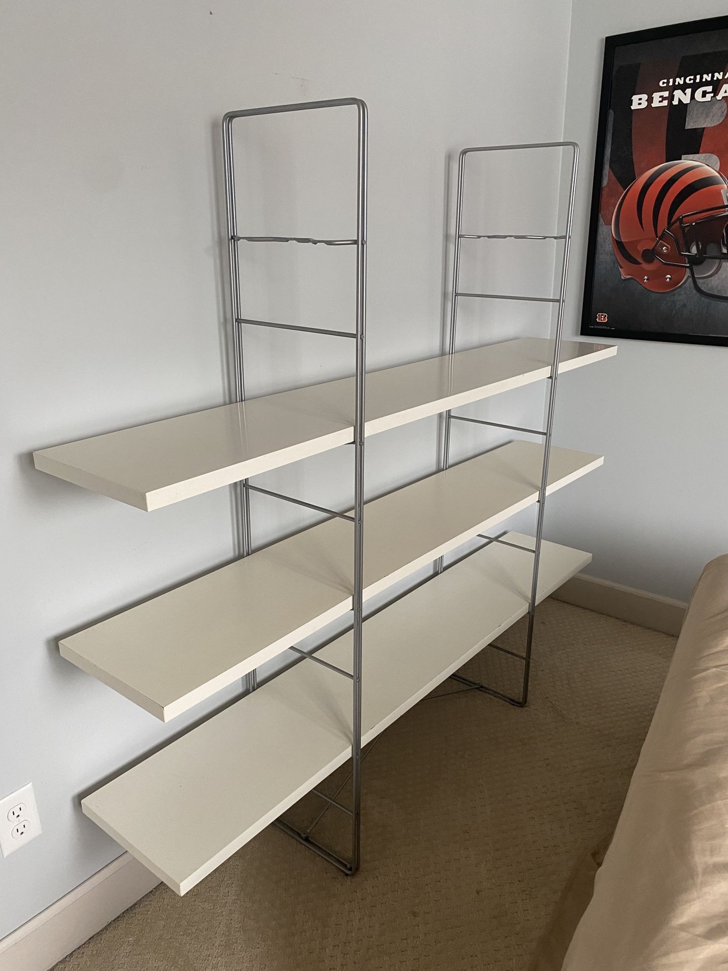 Silver + White Modular Shelf Unit