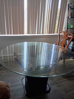 Round Glass Top Dining Table