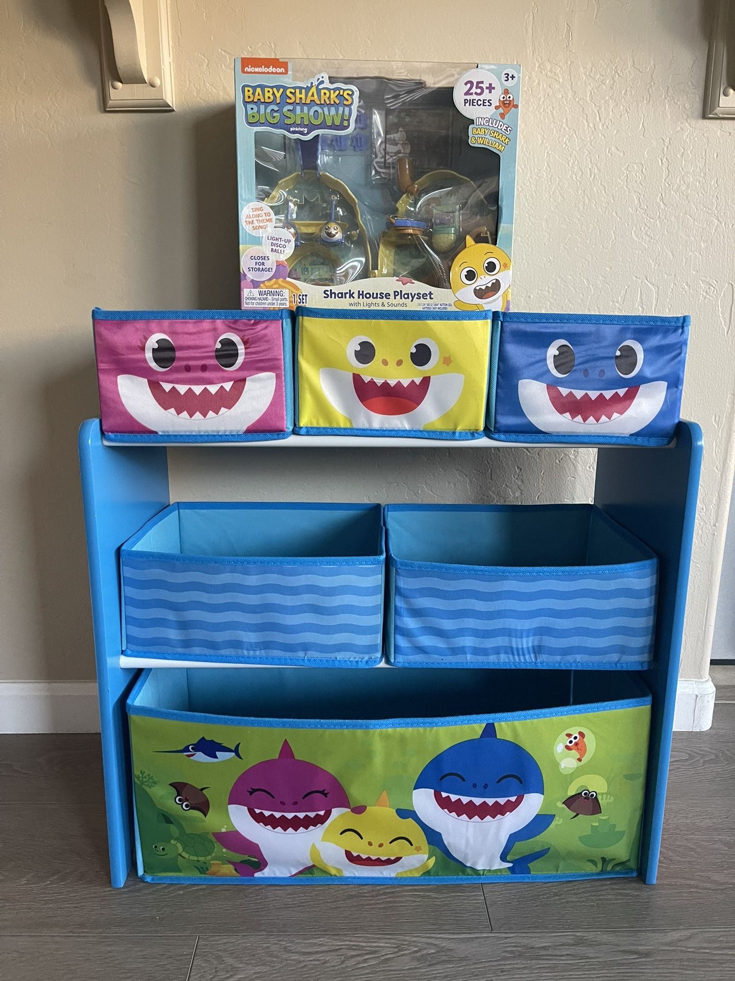 Baby Shark Toy Organizer Storage Shelves and Playset
