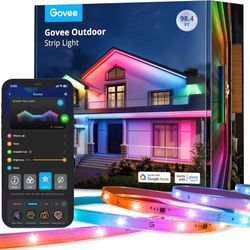 Govee Outdoor LED Strip Lights, 98.4ft Smart Outdoor Lights Work with Alexa and Google Assistant, App Control, IP65 Waterproof, RGBIC Lights for Patio