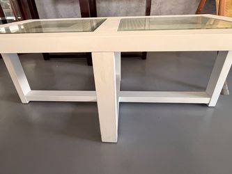 FOR SALE: 3-Piece Console & Accent Table Set – White & Dark Brown