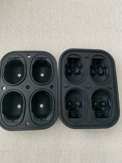 Silicone Ice Cube Box, 3-Dimensional Skull Shape